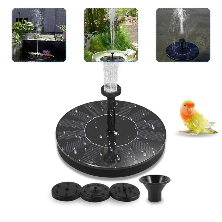 Fuente solar de jardín: atrae a los pájaros con elegancia