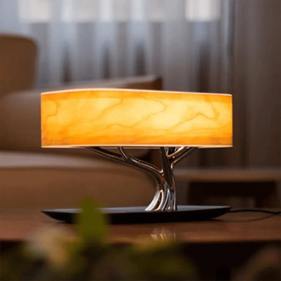 Lampa sofisticată de noptieră cu difuzor și încărcător